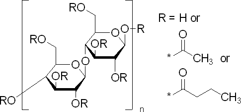 别名: 醋酸丁酸纤维素  cas号: 9004-36-8  分子式:  