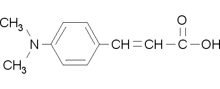 别名: 4-二甲基氨基肉桂酸  cas号: 1552-96-1  物化性质:   分子式