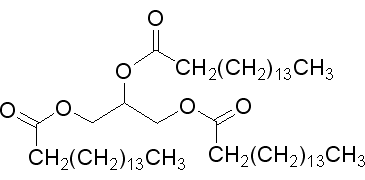 tripalmitate 别名: 三棕榈酸甘油酯 ;甘油三棕榈酸酯,三软脂酸甘油酯