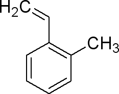 98%别名 2-甲基苯乙烯;邻甲基苯乙烯,2-乙烯基甲苯 cas号 611-15